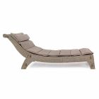 Chaise longue d'extérieur au design moderne en bois de teck Homemotion - Giobbe Viadurini