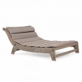 Chaise longue d'extérieur en bois de teck avec incrustations Homemotion - Giobbe