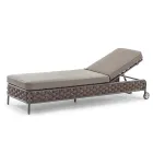 Chaise longue d'extérieur en corde et coussins avec housses en tissu amovibles - Jamaïque Viadurini