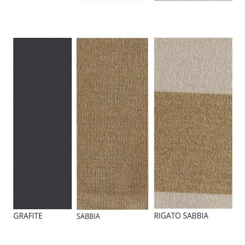 Chaise longue d'extérieur en fer et tissu fait main Made in Italy - Relax Viadurini