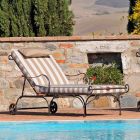 Chaise longue d'extérieur en fer et tissu fait main Made in Italy - Relax Viadurini