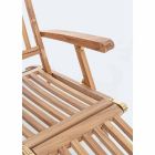 Chaise longue d'extérieur en bois de teck avec dossier inclinable - Simonia Viadurini