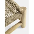Chaise longue d'extérieur en branches de teck et tissage de fibres synthétiques - Tecno Viadurini
