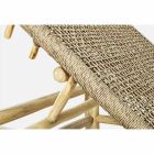 Chaise longue d'extérieur en branches de teck et tissage de fibres synthétiques - Tecno Viadurini