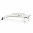 Chaise longue d'extérieur en textilène et aluminium avec roues, 4 pièces - Babilonia Viadurini