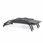 Chaise longue d'extérieur en textilène et aluminium avec roues, 4 pièces - Babilonia Viadurini