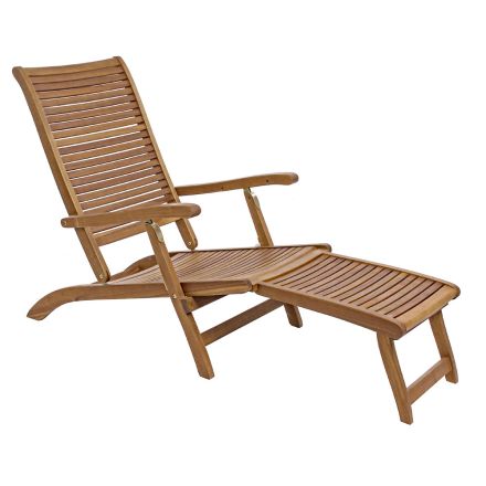 Chaise longue d'extérieur inclinable design en bois naturel - Roxen Viadurini