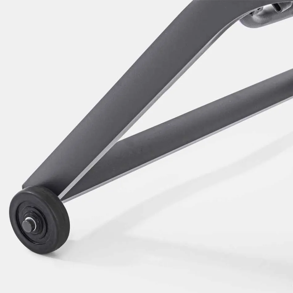 Chaise longue de jardin avec roues et dossier inclinable, 4 pièces - Babilonia Viadurini