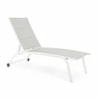 Chaise longue de jardin avec roues et dossier inclinable, 4 pièces - Babilonia Viadurini