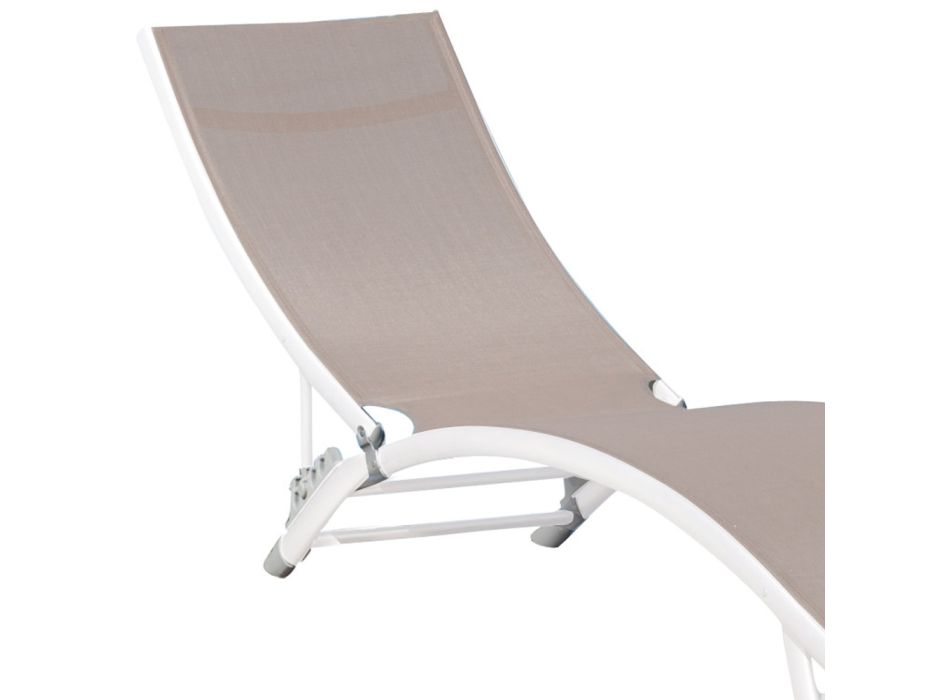 Chaise Longue de Jardin Structure Aluminium Blanc - Berranger Viadurini