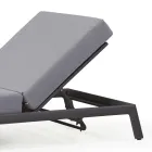 Chaise longue de jardin en aluminium avec revêtement en tissu - Eufemia Viadurini