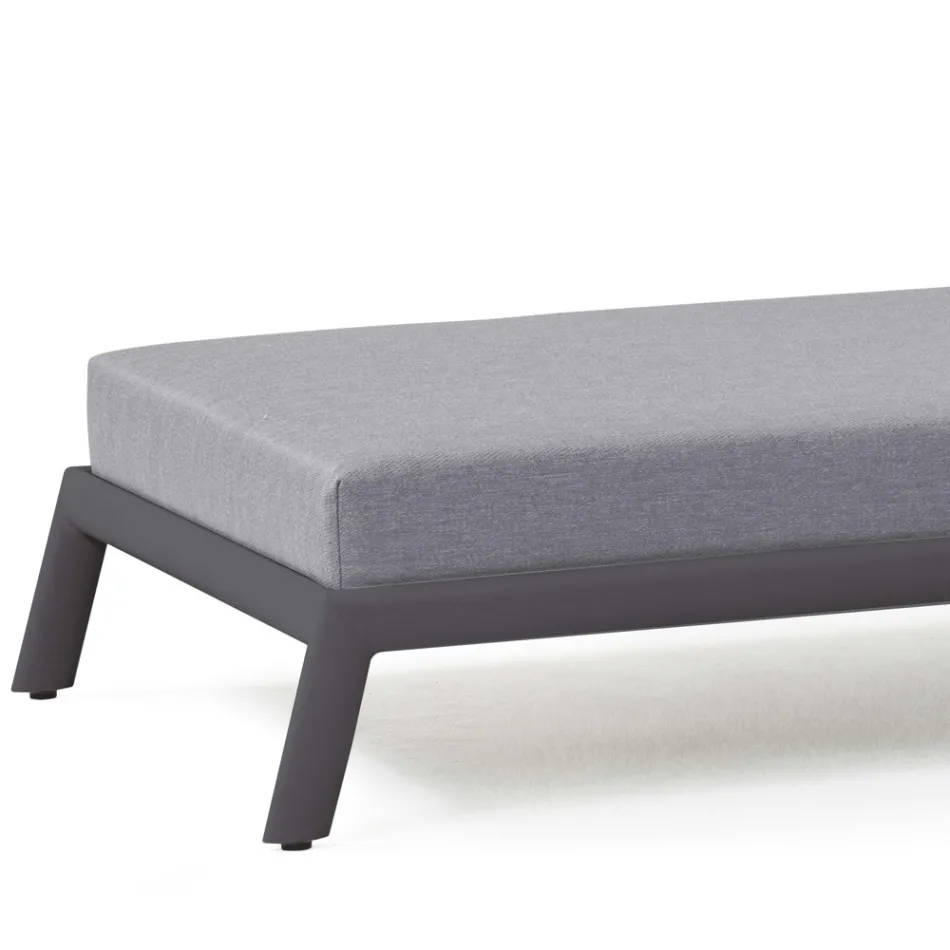 Chaise longue de jardin en aluminium avec revêtement en tissu - Eufemia Viadurini
