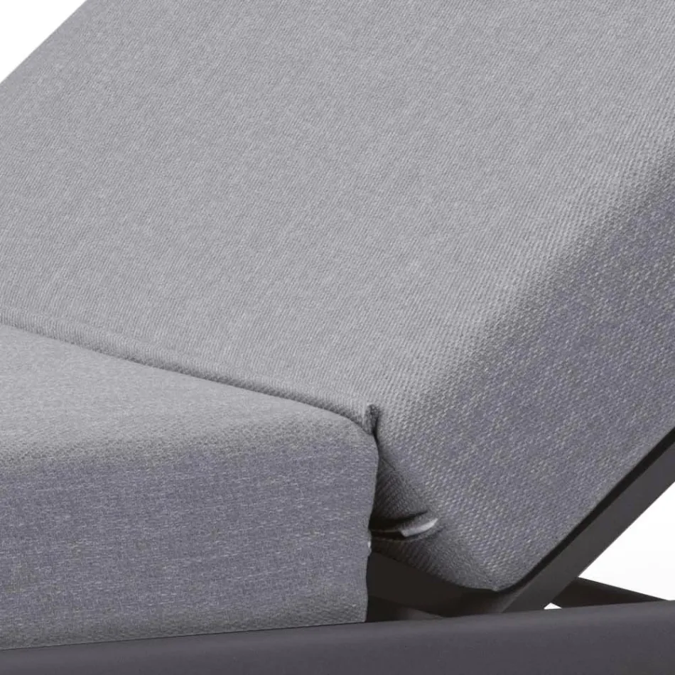 Chaise longue de jardin en aluminium avec revêtement en tissu - Eufemia Viadurini