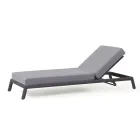 Chaise longue de jardin en aluminium avec revêtement en tissu - Eufemia Viadurini