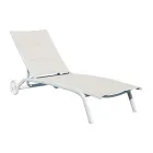 Chaise longue de jardin en aluminium avec assise en textilène - Zohra Viadurini