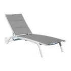 Chaise longue de jardin en aluminium avec assise en textilène - Zohra Viadurini