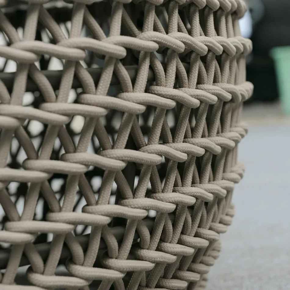 Chaise longue de jardin en caoutchouc avec structure tissée en corde - Shuffle Viadurini