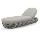 Chaise longue de jardin en caoutchouc avec structure tissée en corde - Shuffle Viadurini