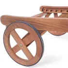 Chaise longue de jardin en bois avec roulettes design pour extérieur - Roxen Viadurini