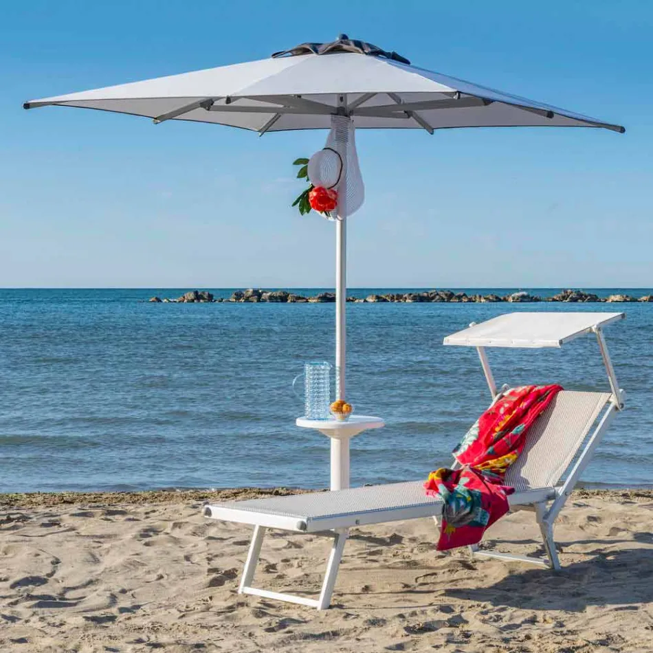 Chaise longue de jardin moderne avec parasol et dossier inclinable - Arnold Viadurini