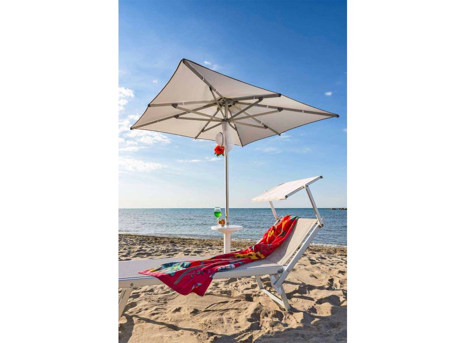 Chaise longue de jardin moderne avec parasol et dossier inclinable - Arnold Viadurini