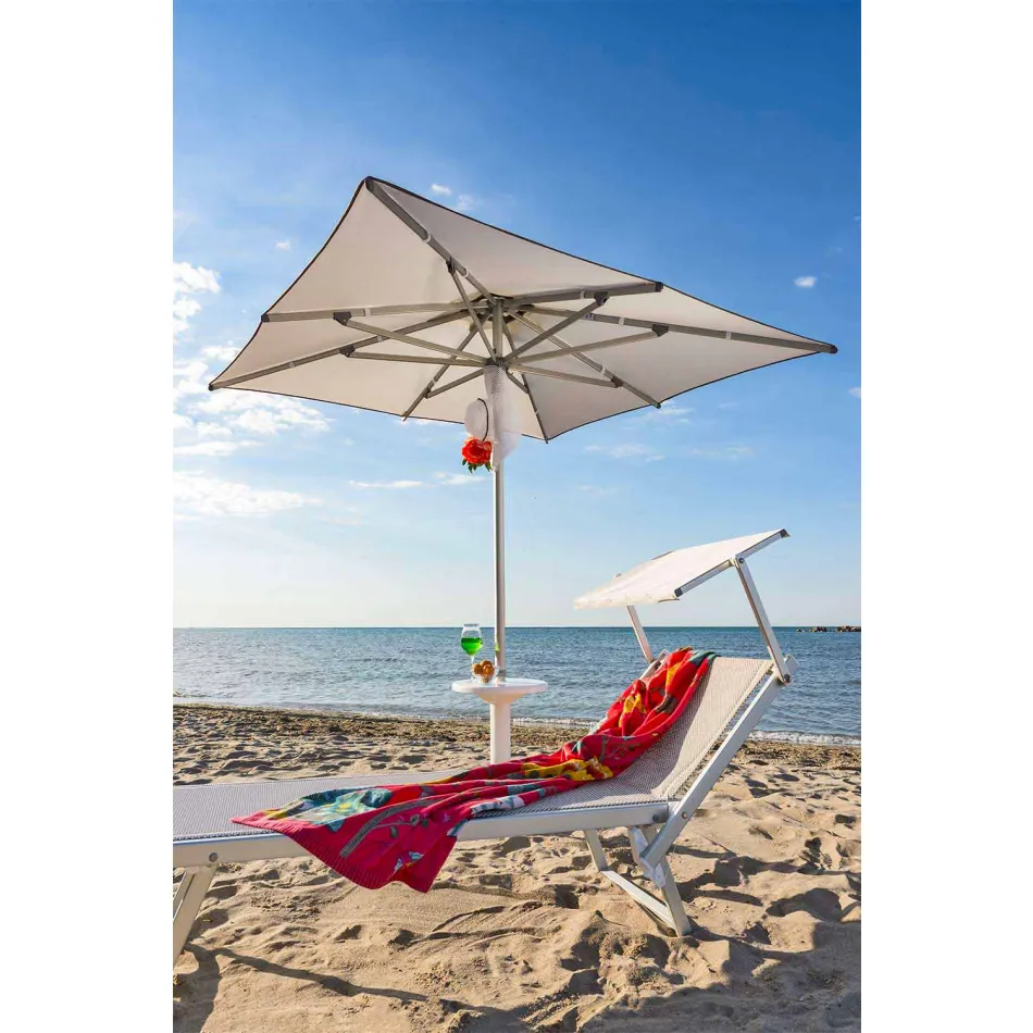 Chaise longue de jardin moderne avec parasol et dossier inclinable - Arnold Viadurini