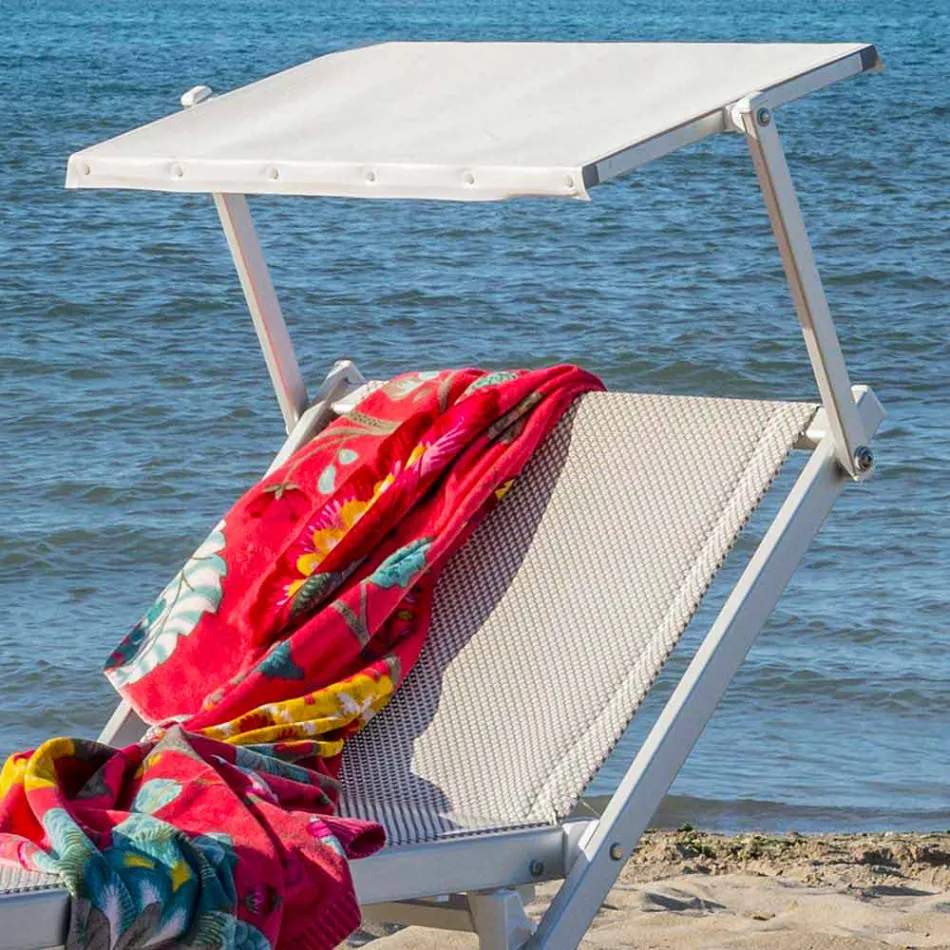 Chaise longue de jardin moderne avec parasol et dossier inclinable - Arnold Viadurini