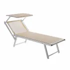 Chaise longue de jardin moderne avec parasol et dossier inclinable - Arnold Viadurini