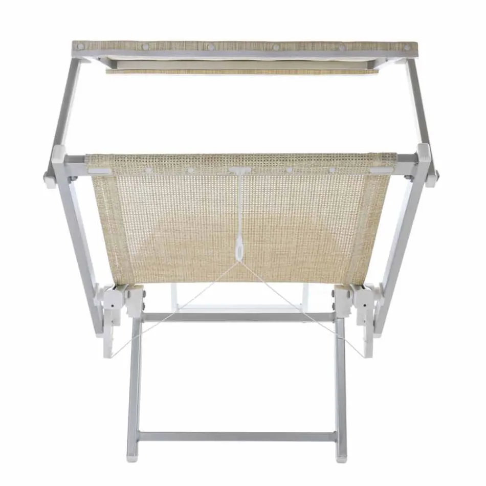 Chaise longue de jardin moderne avec parasol et dossier inclinable - Arnold Viadurini