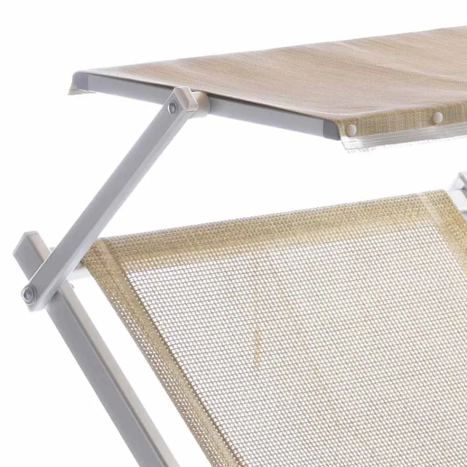 Chaise longue de jardin moderne avec parasol et dossier inclinable - Arnold Viadurini