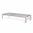 Homemotion Chaise longue de jardin inclinable en aluminium, 4 pièces - Lester Viadurini
