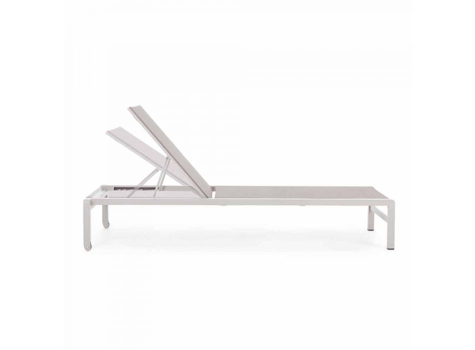 Homemotion Chaise longue de jardin inclinable en aluminium, 4 pièces - Lester Viadurini