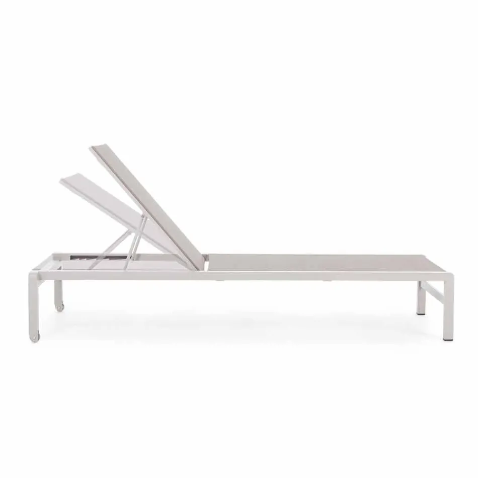 Homemotion Chaise longue de jardin inclinable en aluminium, 4 pièces - Lester Viadurini