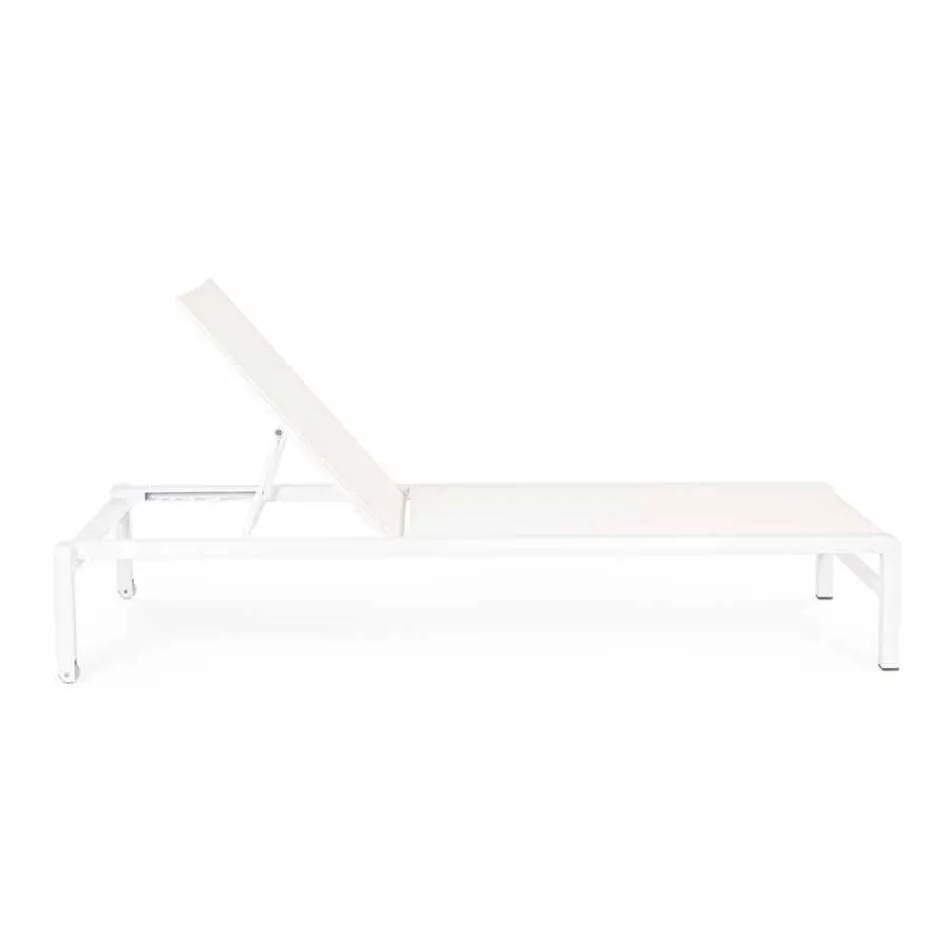 Homemotion Chaise longue de jardin inclinable en aluminium, 4 pièces - Lester Viadurini