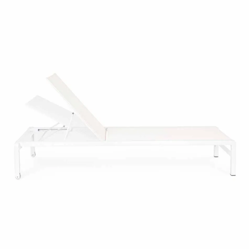 Homemotion Chaise longue de jardin inclinable en aluminium, 4 pièces - Lester Viadurini