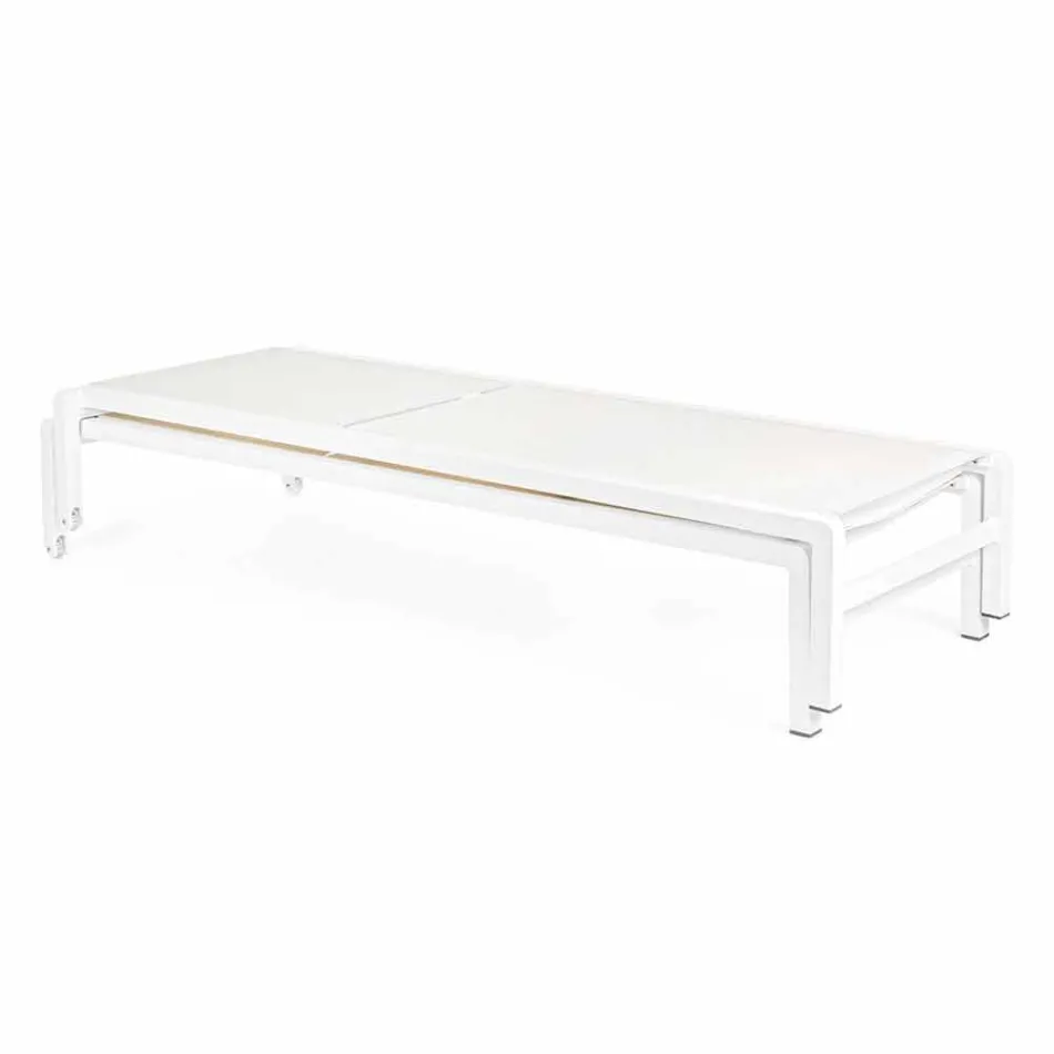 Homemotion Chaise longue de jardin inclinable en aluminium, 4 pièces - Lester Viadurini