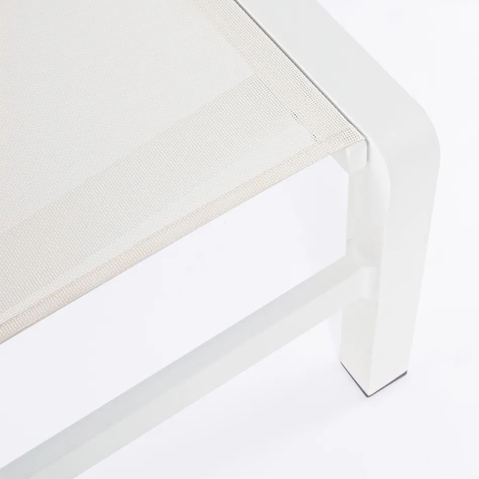 Chaise longue de jardin inclinable en aluminium, Homemotion, 4 pièces - Lester Viadurini