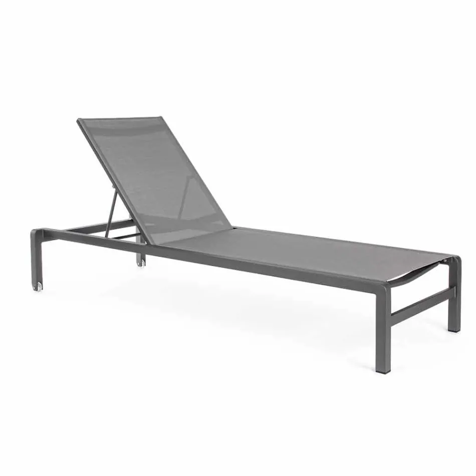Homemotion Chaise longue de jardin inclinable en aluminium, 4 pièces - Lester Viadurini