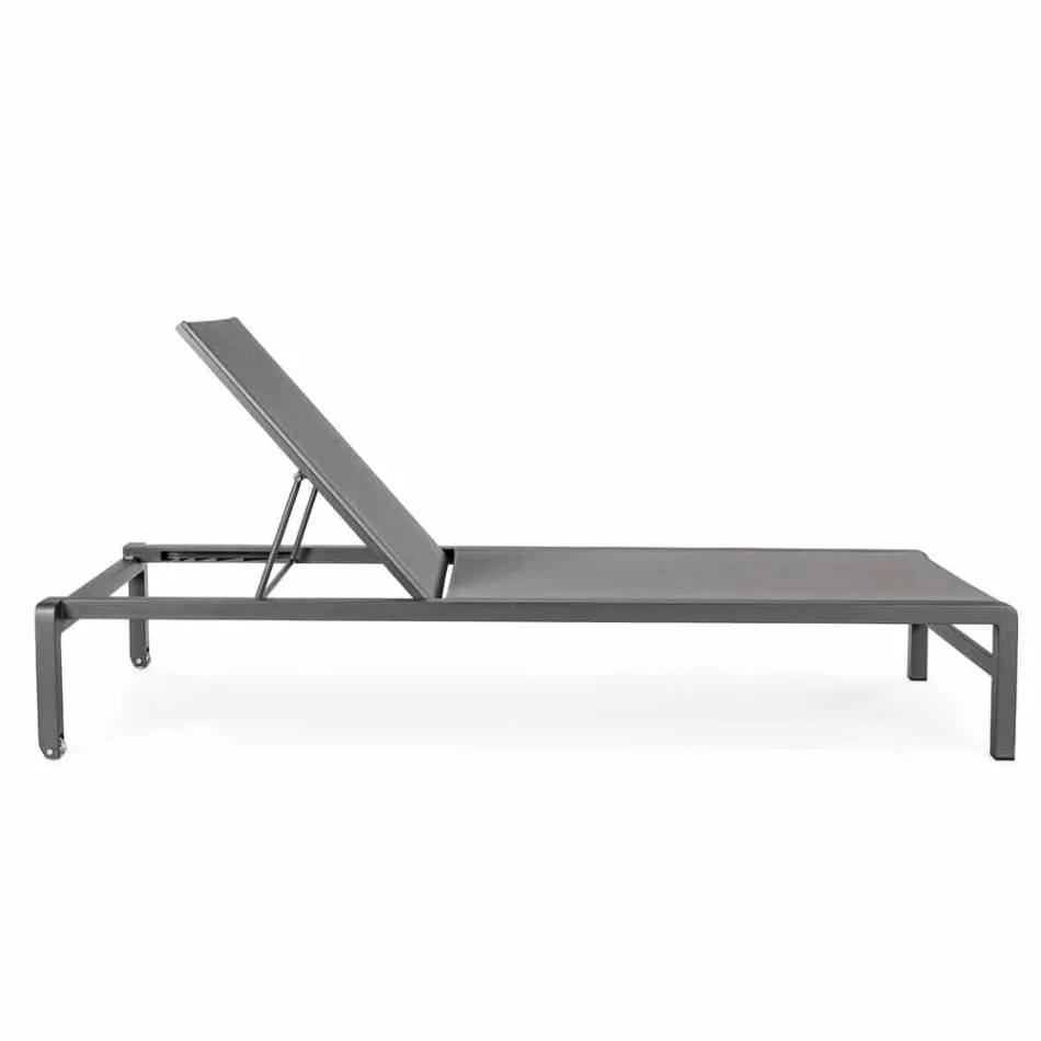 Homemotion Chaise longue de jardin inclinable en aluminium, 4 pièces - Lester Viadurini