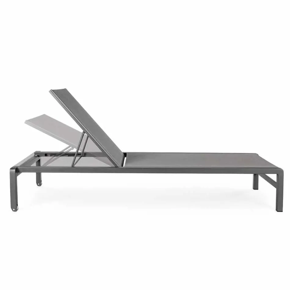 Homemotion Chaise longue de jardin inclinable en aluminium, 4 pièces - Lester Viadurini