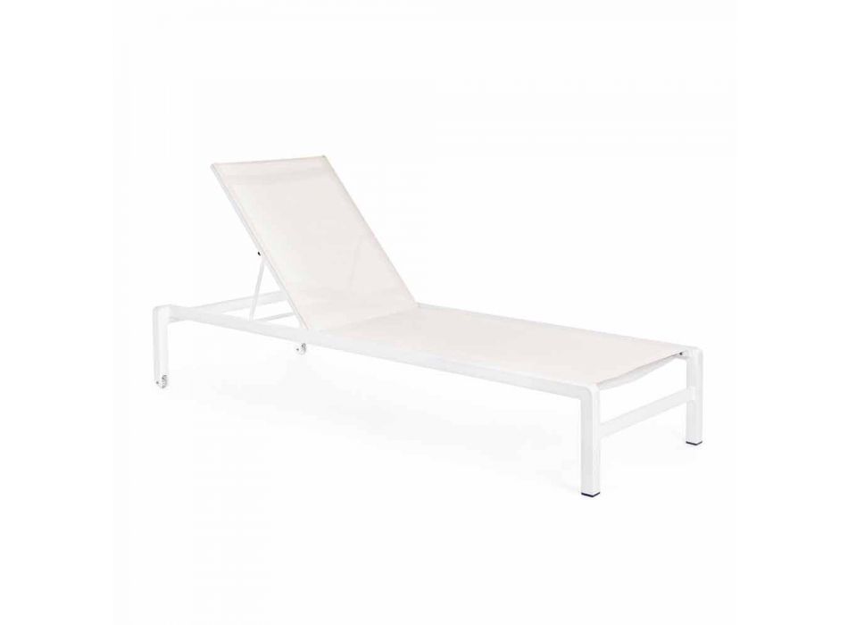 Homemotion Chaise longue de jardin inclinable en aluminium, 4 pièces - Lester Viadurini