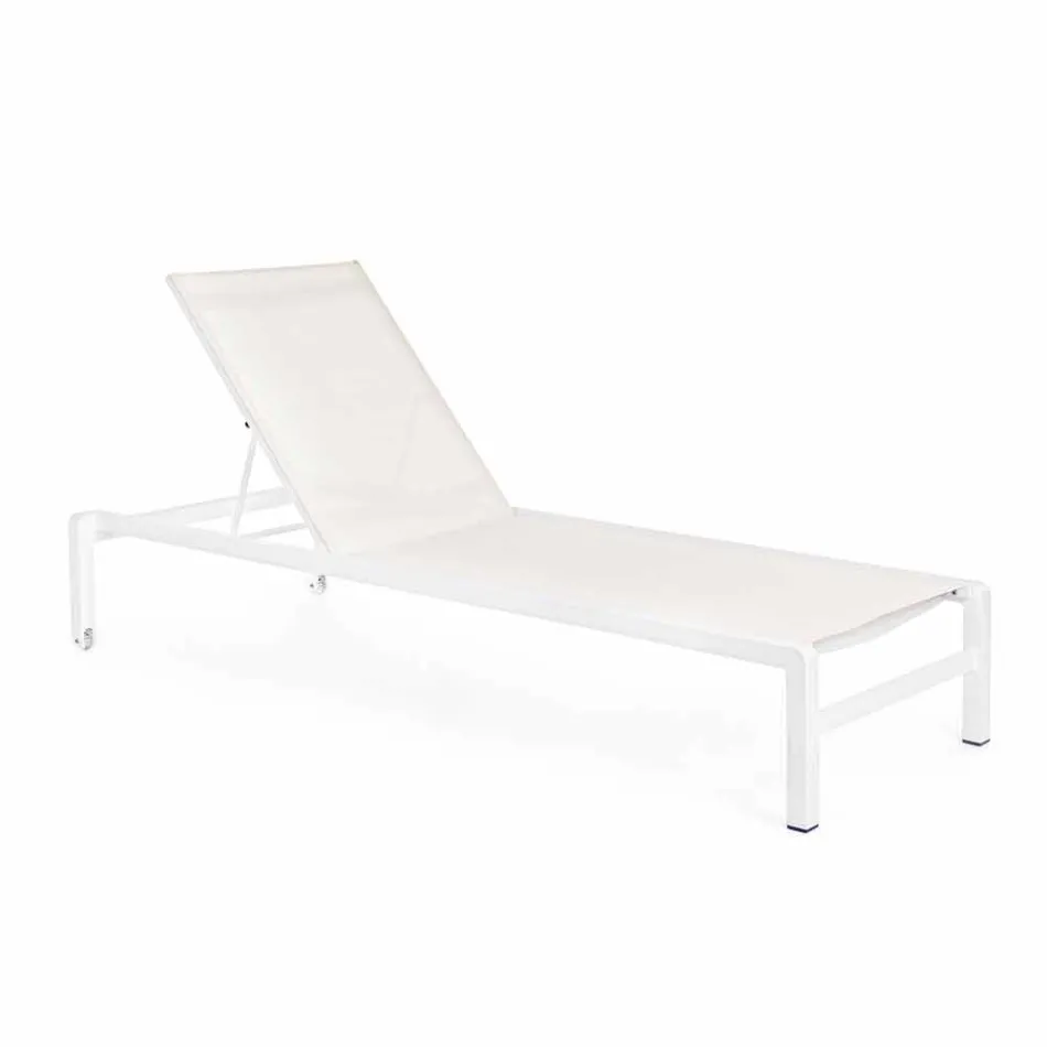 Homemotion Chaise longue de jardin inclinable en aluminium, 4 pièces - Lester Viadurini