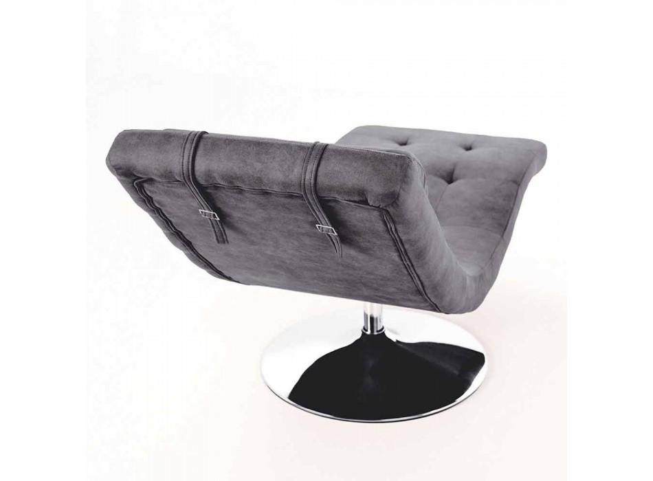 Chaise Longue Design Moderne en Similicuir et Métal Chromé - Confort Viadurini