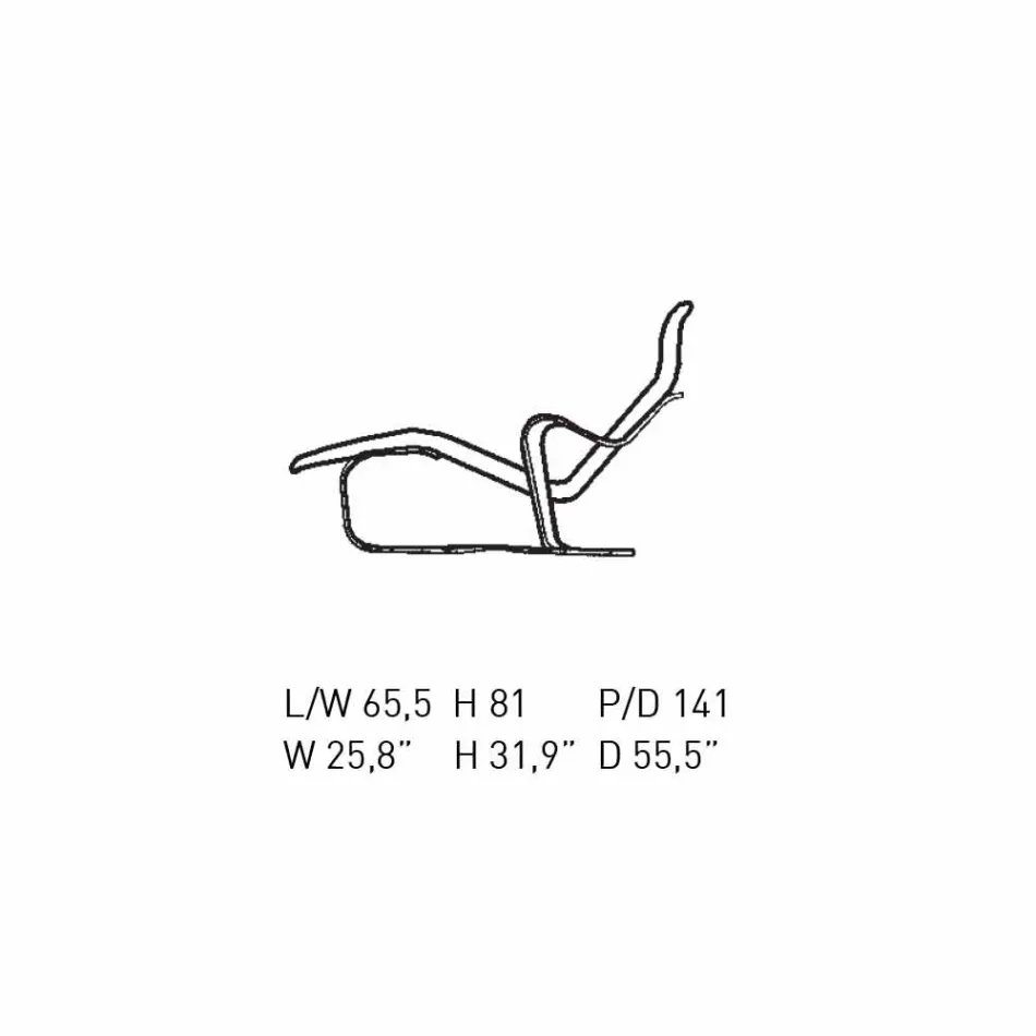 Chaise Longue en Bouleau avec Assise en Coton Fabriquée en Italie - Fortaleza Viadurini