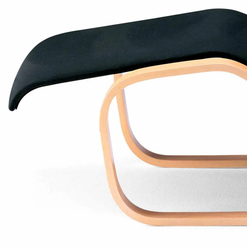 Chaise Longue en Bouleau avec Assise en Coton Fabriquée en Italie - Fortaleza Viadurini