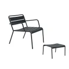 Chaise longue d'extérieur avec repose-pieds en métal Made in Italy - Amina Viadurini