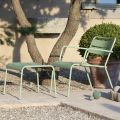Chaise longue d'extérieur avec repose-pieds en métal Made in Italy - Amina