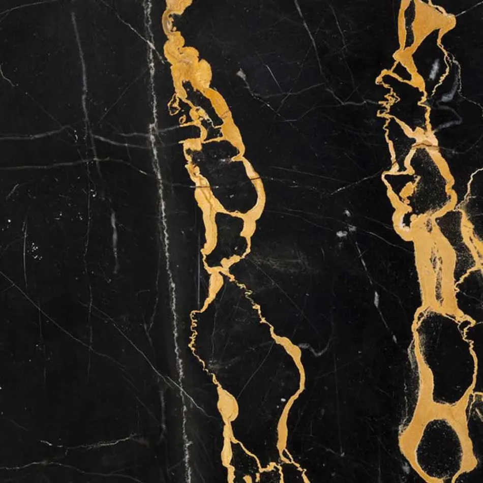 Grand bol rond en marbre Portoro ou Paonazzo fabriqué en Italie - Glazer Viadurini