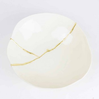 Bols en porcelaine blanche et feuille d'or design de luxe italien - Cicatroro