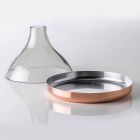 Cloche en verre avec poêle en cuivre 2 pièces design de luxe moderne - Doriana Viadurini